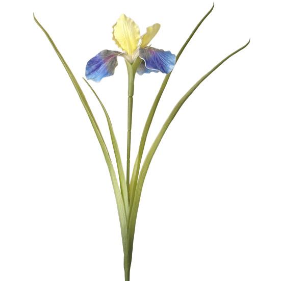 26" Artificial Iris Flower Flower Bouquet with Real Touch Fake Long Stem