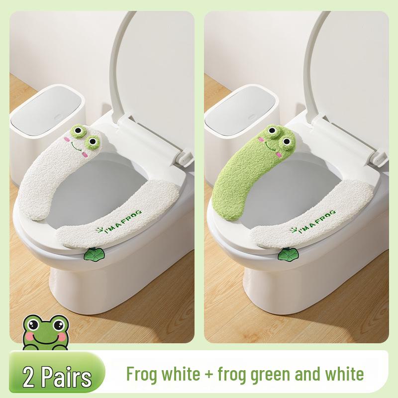 Cartoon Plush Toilet Mat - Universal, Thick & Warm for All Seasons.