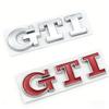 YKPSC1 GTI 3D Metal 1pcs GTI Logo Car Rear Trunk Emblem Side Sticker for VW Golf5 6 7 8 Polo Jetta Tiguan Passat T-Roc MK2 MK5 MK7