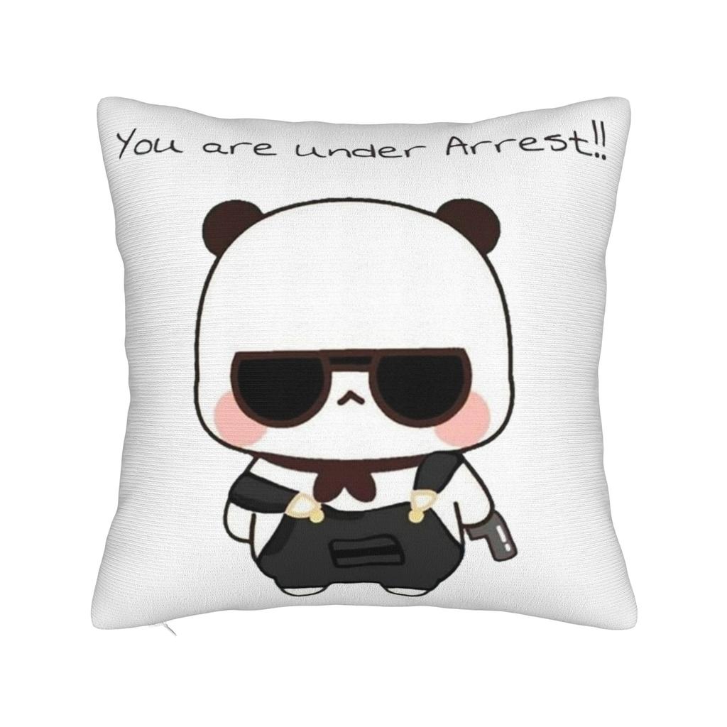 I Love You Bear and Panda Bubu Dudu Bear Pillowcase Soft Fabric Cushion Cover Gift  Pillow Case Cover Home Zipper Xcm