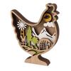 Wooden Chicken Carved Ornament Mountain Scene Colorful Exquisite Home Decoration Model