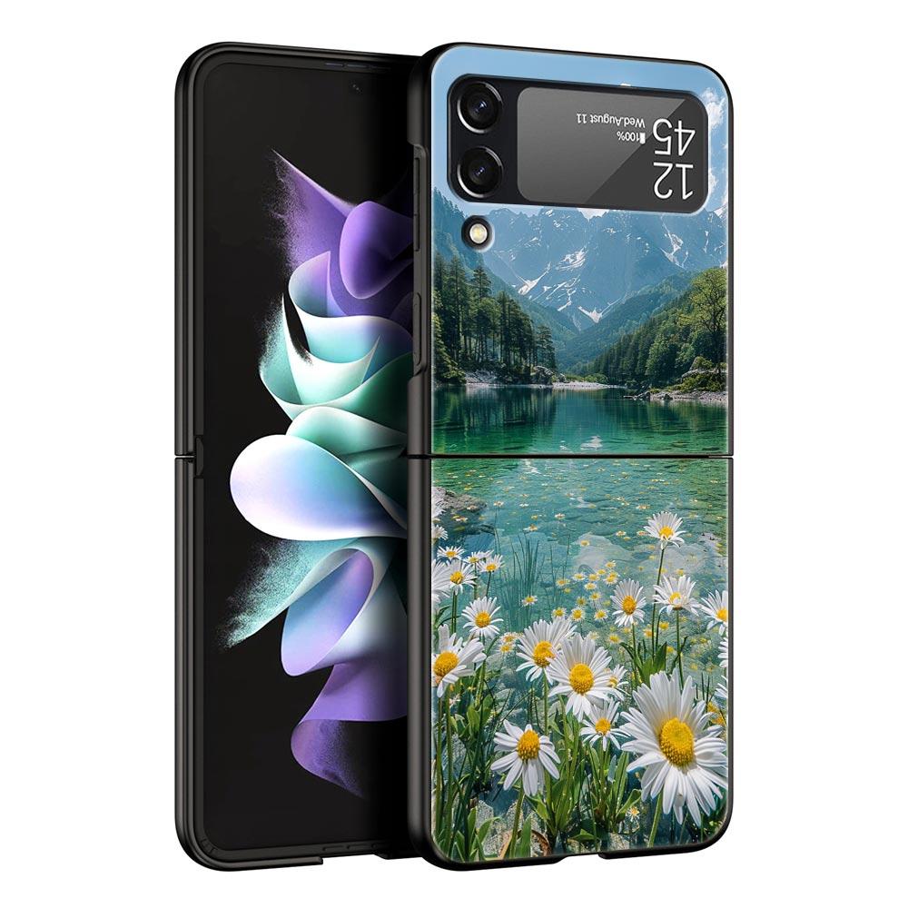 Милый арт красивый инди ярко-розовый Чехол для телефона Samsung Galaxy Z Flip3 Flip4 Flip5 ПК-оболочка для Z Flip 3 4 5 Жесткая складная крышка