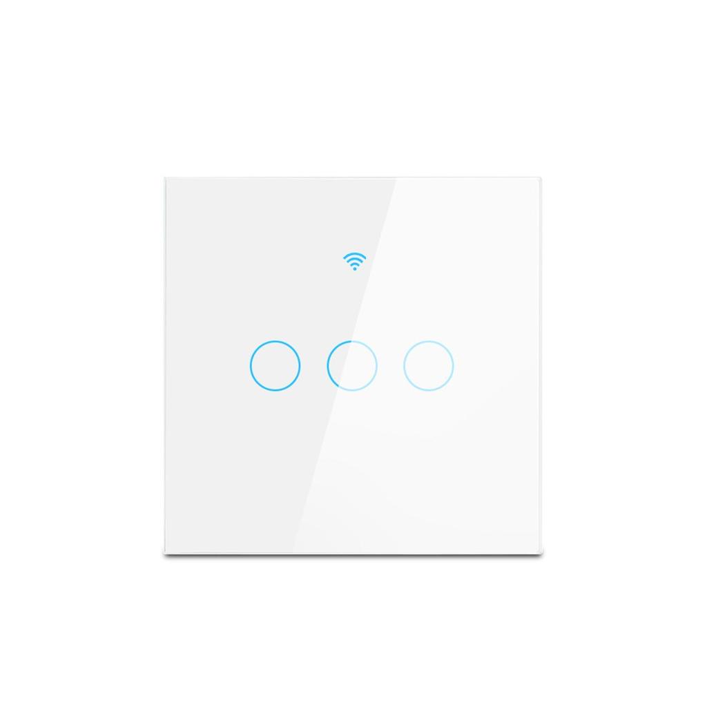 Smart Wifi Touch Switch No Neutral Wire Required Smart Home 1/2/3 Gang Light Switch 220V EU Standard Support Alexa Tuya App Remote Control
