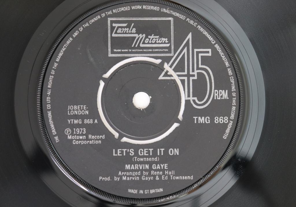 7-дюймовая пластинка MARVIN GAYE Lets Get It On TMG868 Tamla Motown 1973 UK SoulFunk Б/у