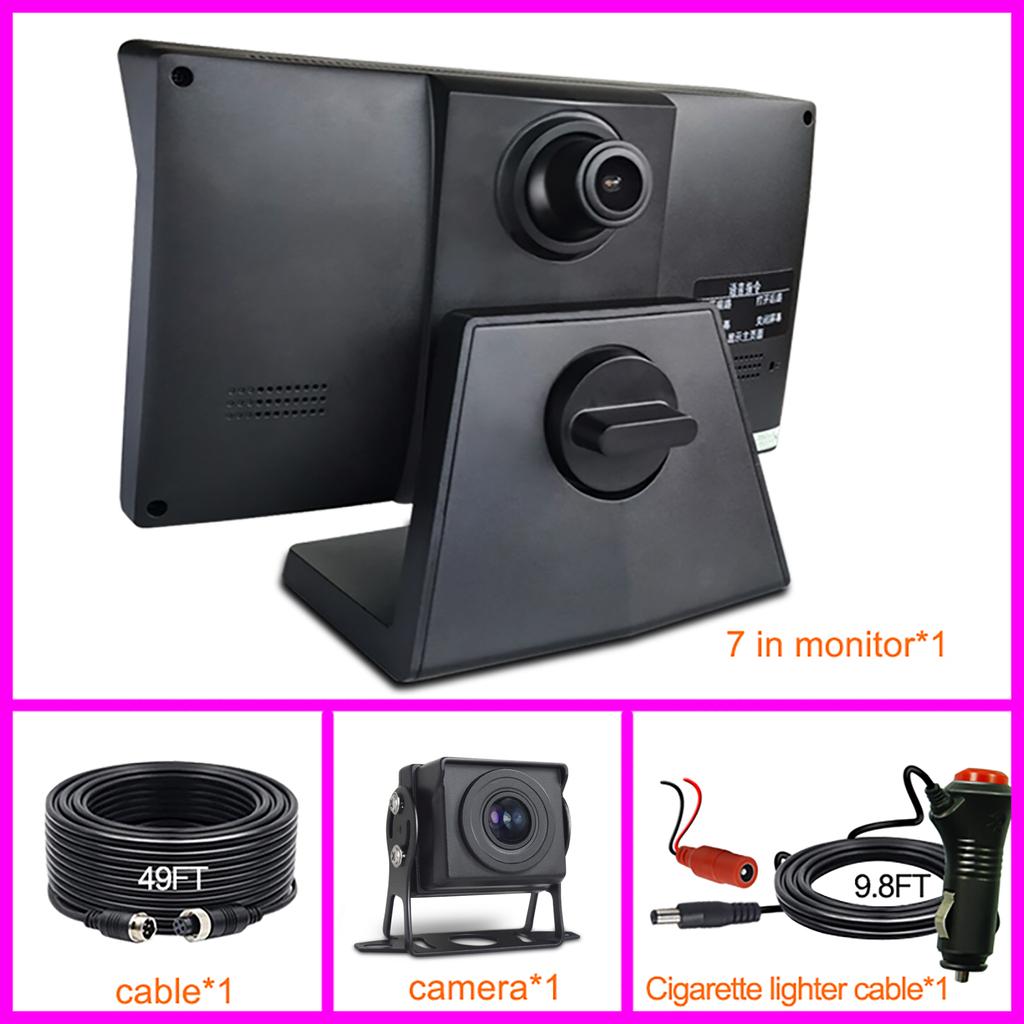 2CH 1080*720P 7 Inch IPS Screen Car Truck Bus AHD DVR Monitor with Digital Video Recorder for Front Rear Reverse Backup Camera