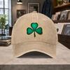 Clover Pattern Baseball Cap for Unisex  Women Adjustable Hook  Loop FourClover Emblem Lightweight Washed Casual Hat