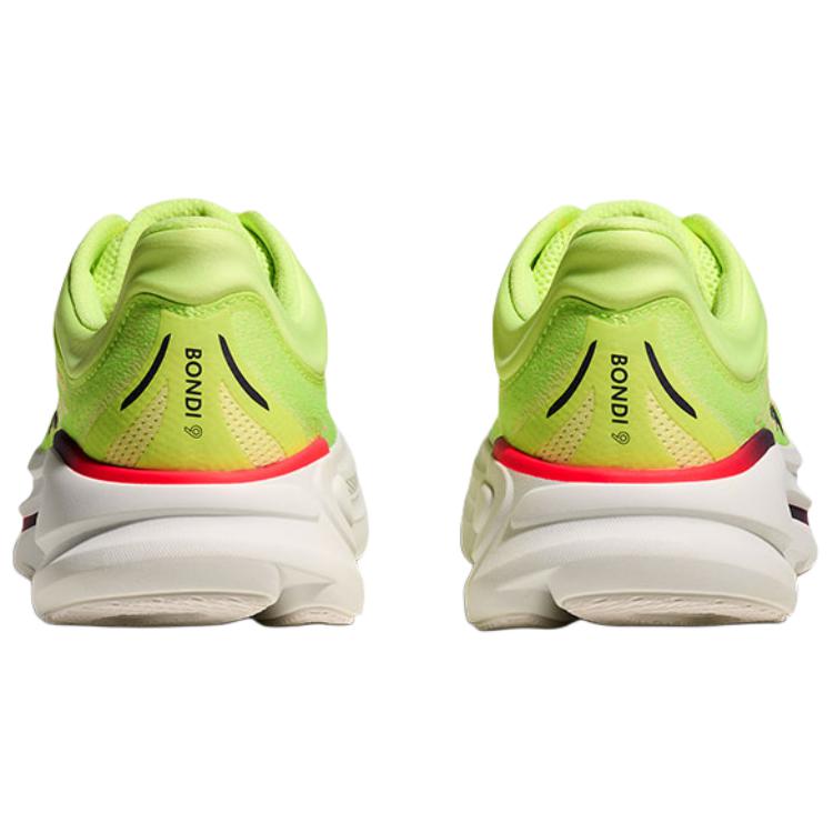 HOKA One One Bondi 9 Устойчивые к истиранию Дышащие Упругие Беговые кроссовки Мужские Ярко-зеленые 1162011-NYZS