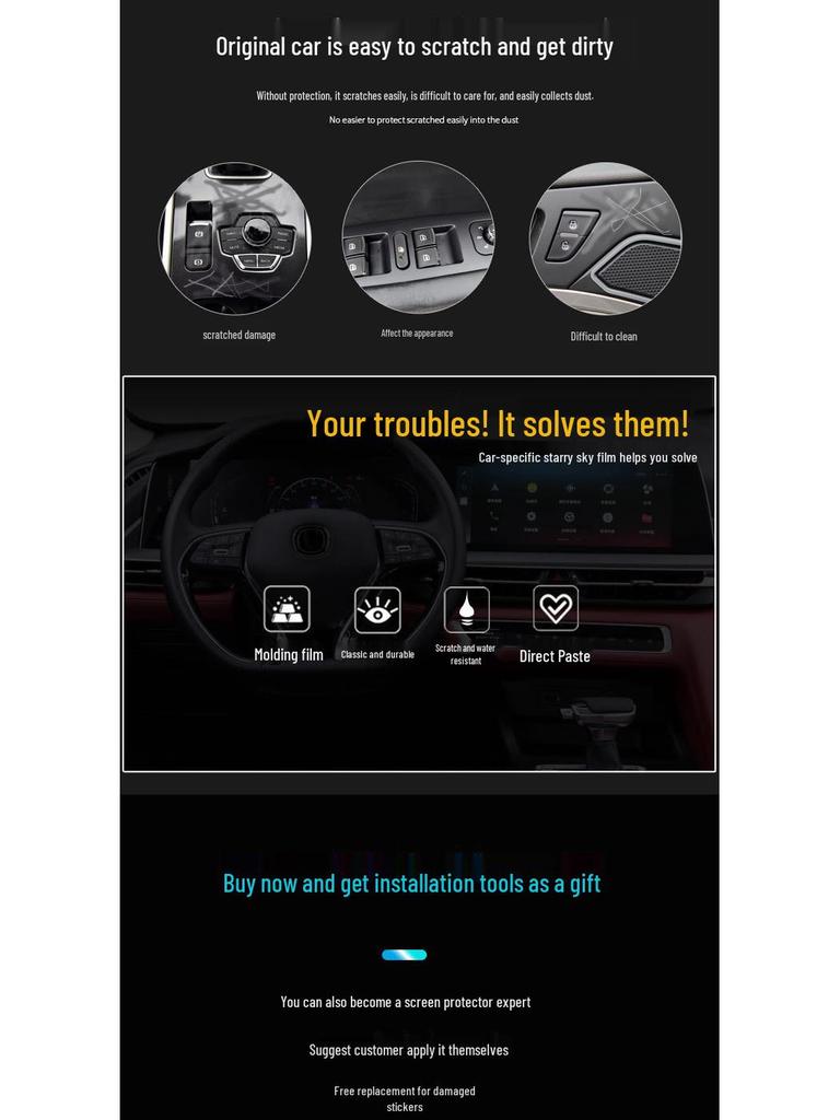 Sparkly Sky Frosted Film for Wuling Capgemini & Hongguang Mini Interior Control