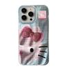 KT кошка синяя клетка, подходит для чехла на мобильный телефон iPhone16promax, подходит для Apple 14iPhoneXR вихревой чехол IMD.