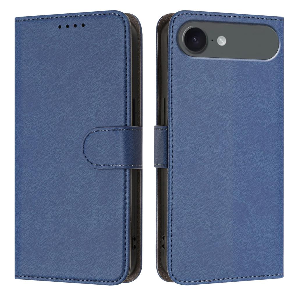 For iPhone 17 Air Leather Case Solid Color Phone Cover with Wallet