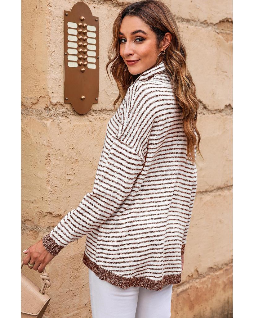 Azura Exchange Striped Turtleneck Sweater