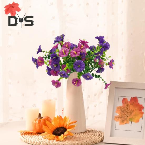 Искусственный букет ипомеи, многоразовый набор искусственных цветов, реалистичные искусственные цветы ипомеи со стеблем для дома, свадьбы, гостиной, офиса, декора