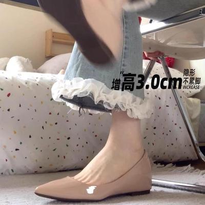 Версия из коровьей кожи~ Туфли Мэри Джейн на плоской подошве, увеличивающие внутреннюю высоту, с мягким характером, женские туфли из натуральной кожи, маленькие кожаные туфли, остроносые, красивые с