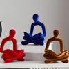Abstract Flockeds Thinker Statue Resins Art Sculpture for Modern Home Decoration on Shelf or Desktop