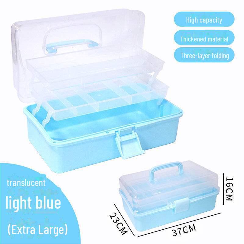 Большая вместимость, 3-слойная прозрачная коробка для хранения художественных инструментов и карандашей