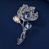 Temperament Calla Lily Brooch High-End Feminine Delicate Crystal Corsage Niche Design Sense Pin Trendy Suit Accessories