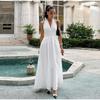 Женское летнее хлопковое длинное платье без рукавов сексуальное с V-образным вырезом бохо макси платье свободного фасона длинное платье одежда