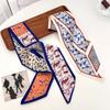Luxury Neck Strap Flower Pattern Silk Scarves Fashion Hair Band