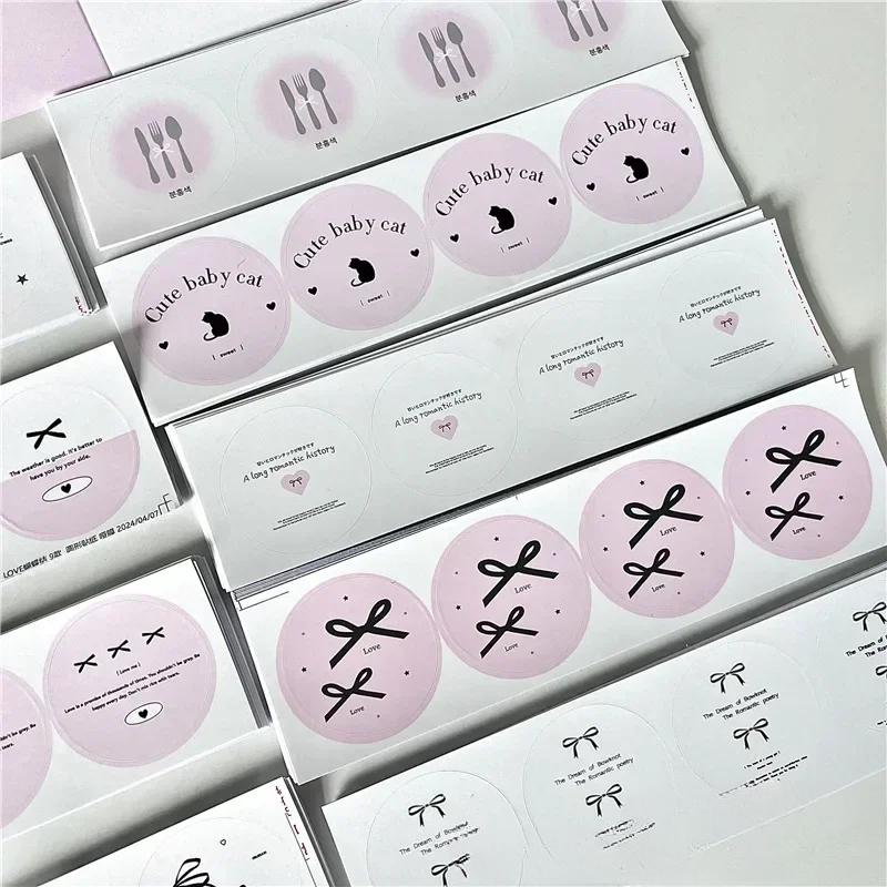 36 шт. корейская балетная лента INS с бантом круглая запечатывающая наклейка для девочки 3-дюймовая фотокарточка упаковочная бумажный пакет подарочная бумажная коробка декоративная этикетка своими руками