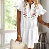 Vintage Print Party Dress Exquisite Pattern Womens Beach Clothing Polyester Dress Up Attractive