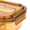 Lock & Lock Amber Glass Rectangular Divided Food Container with Utensils