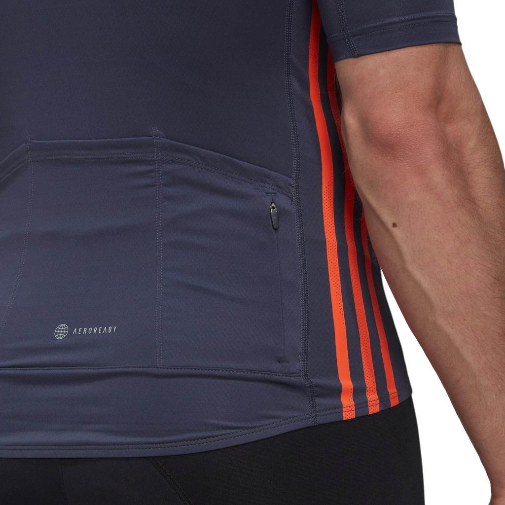adidas Однотонная полосатая спортивная футболка с логотипом, мужские топы, темно-синие HM6427