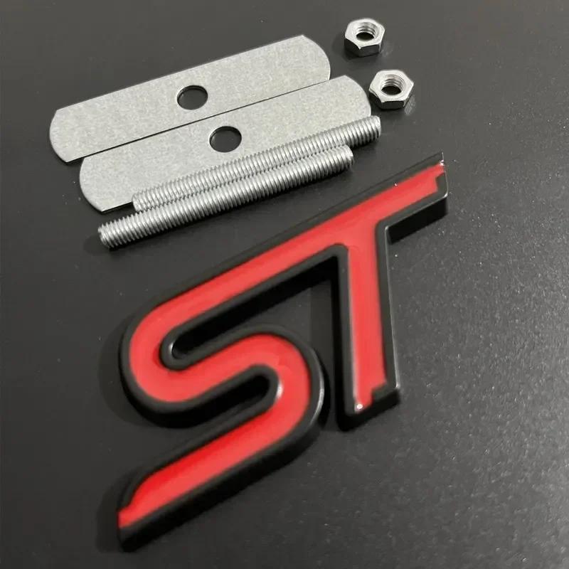 3D Metal ST Line Front Grille Emblem Car Rear Trunk Badge For Ford Edge Puma Kuga Mondeo Fiesta Ecosport Focus STLINE Sticker