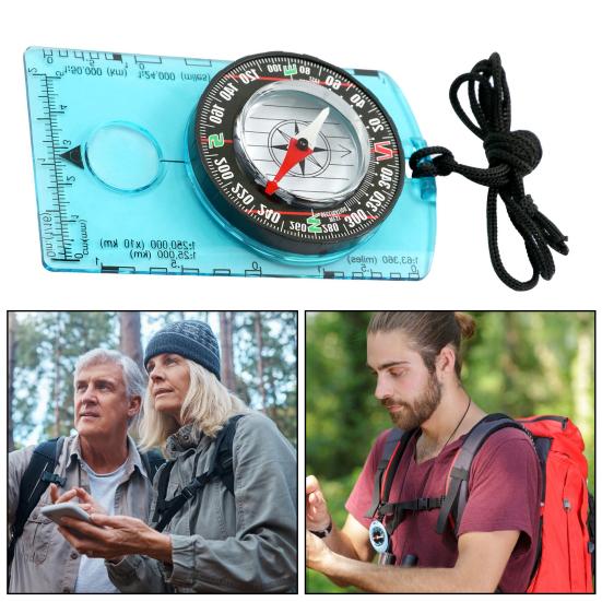 Многофункциональный компас для ориентирования со шнурком, высокая точность, компактный размер, портативное увеличительное стекло, профессиональный компас, снаряжение для кемпинга