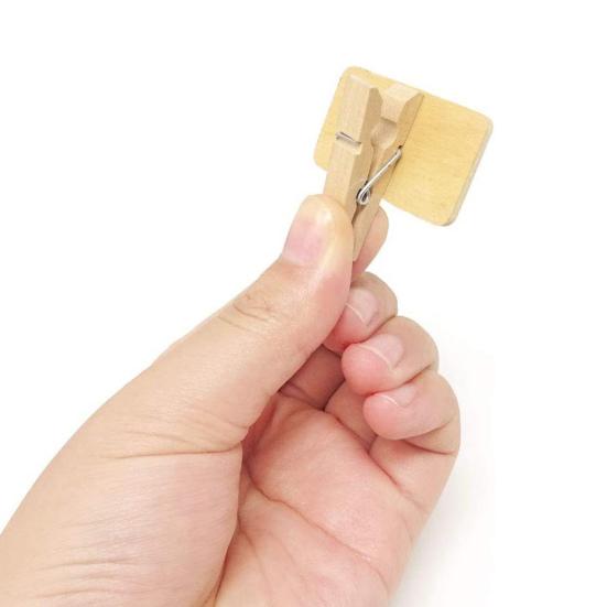 50Pcs Mini Chalkboard Signs Wooden Clip Reserved Table Signs Cute Mini Message Board for Memo Note Taking