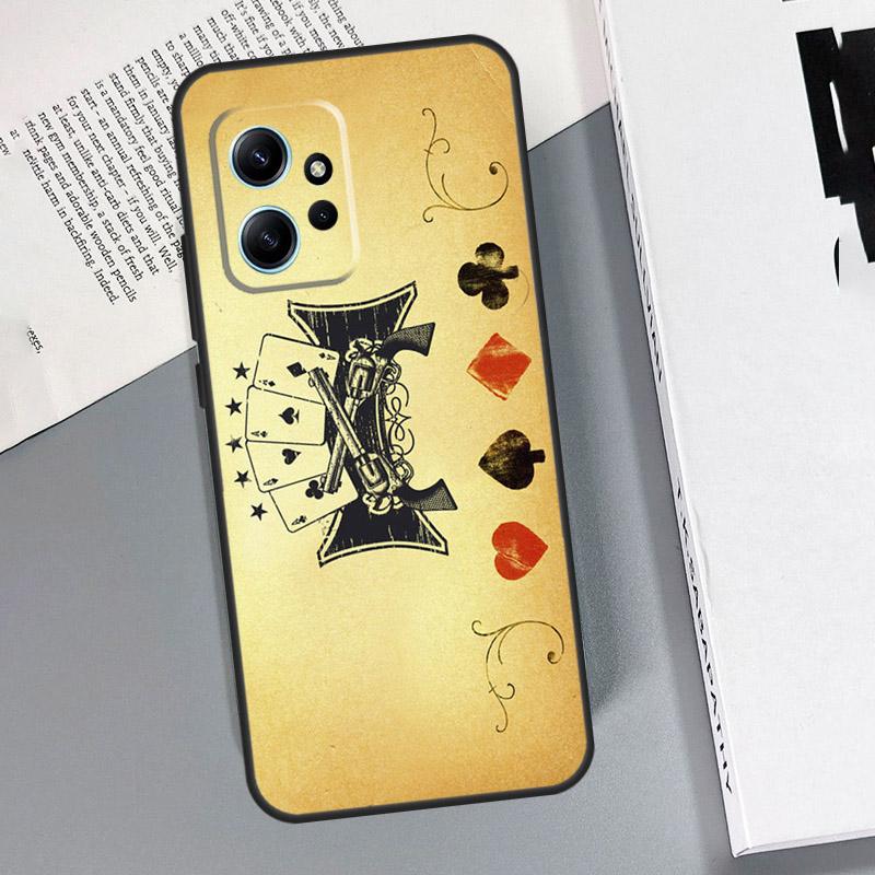 Пики Карты для игры в Покер Чехол с Тузом Для Xiaomi Redmi Note 14 10 11 12 13 15 Pro Plus Чехол Для Redmi 15 15C 14C 12C 10C 13C