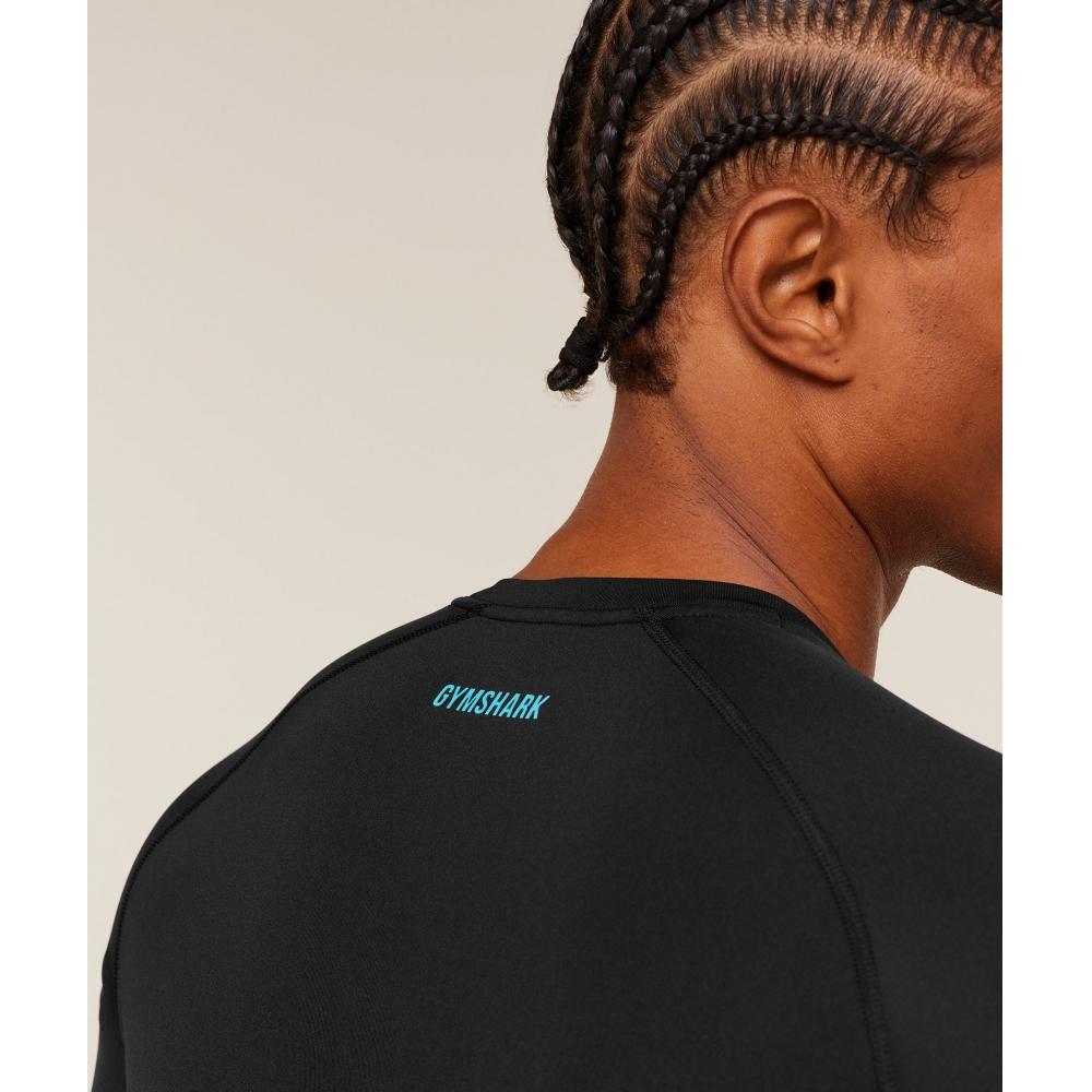 Gymshark ElemenT Термобелье Футболка Черный Бренд Синий A2b4c Bc8k