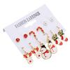 6 Pairs Christmas Earrings Romantic Cheerful Alloy Material Light Weight Decorative Holiday Earrings Jewellery