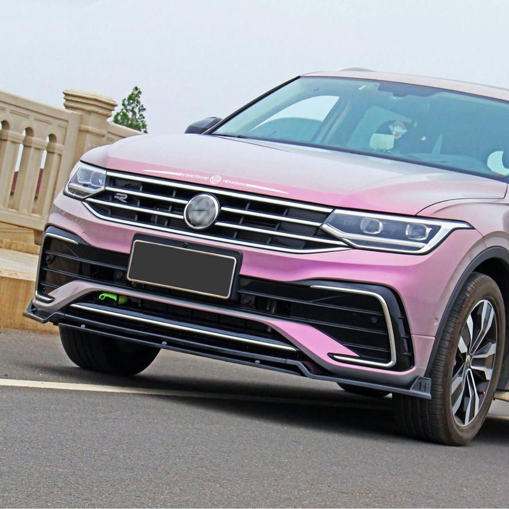 Подходит для 2022 Volkswagen Tiguan L R-Line Передний сплиттер Спортивный лип-спойлер