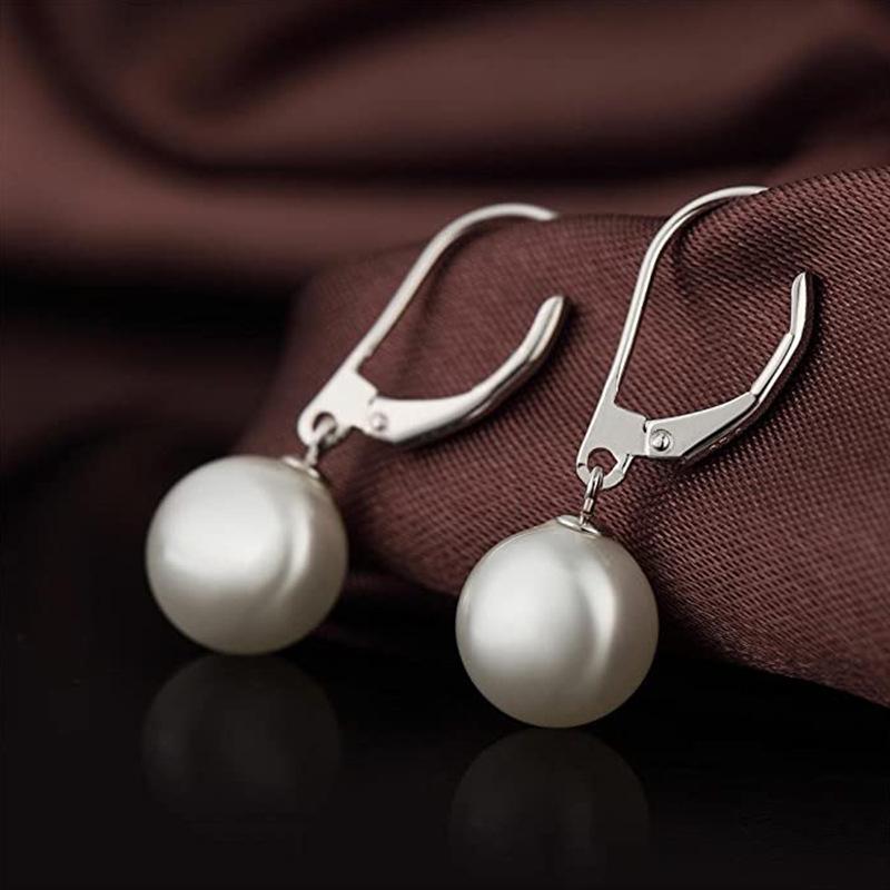 Серебро S925 Европейские и американские каффы с жемчугом-ракушкой - Простые, модные и элегантные французские серьги