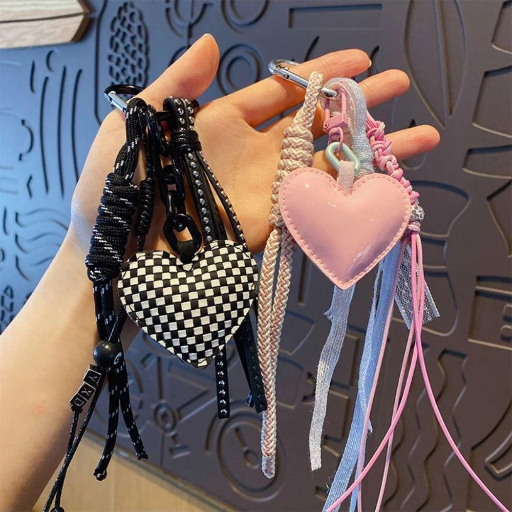 Leather Leather Key Chain INS-style Exquisite Girls' Bag Accessory Cute Light Luxury Pendant DIY