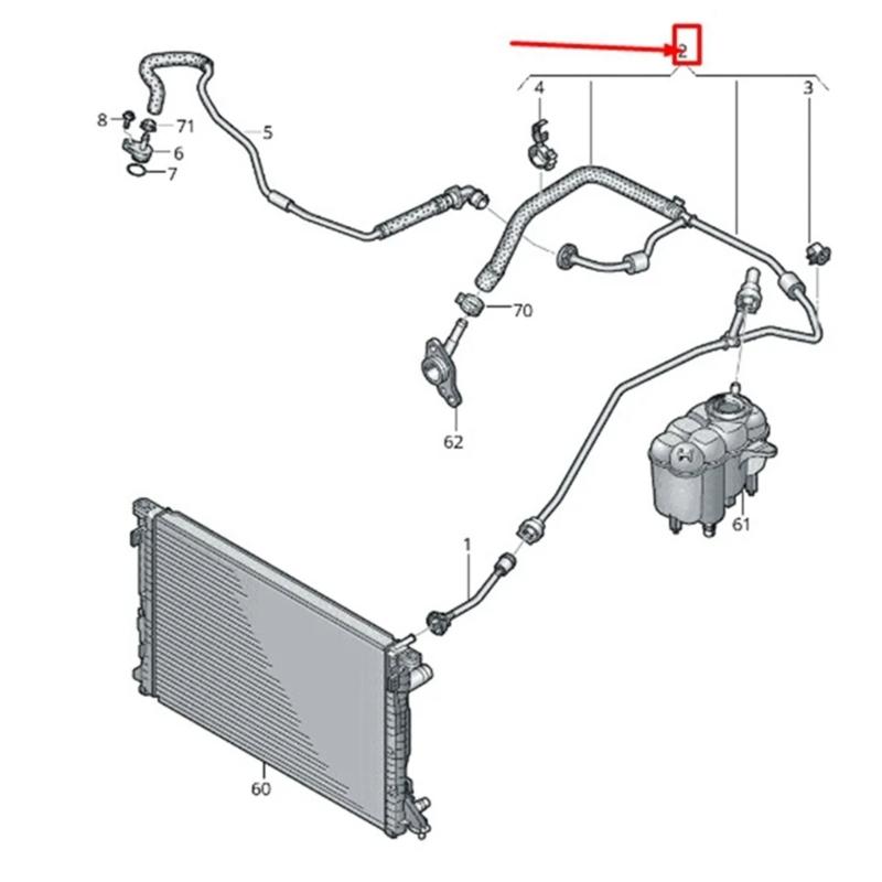 Replacement Coolant Hose Line Return Pipe 4M0121081BK 4M0121081AG for 2015-2019 Exhaust Pipe Auto Accessories