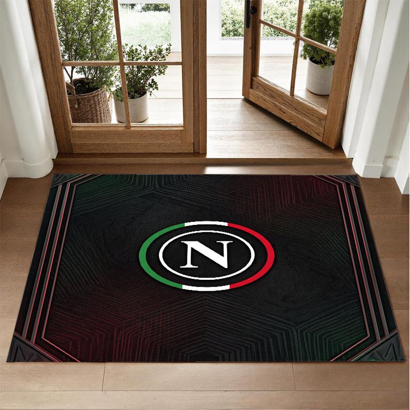 Napoli FC Design Crystal Velvet Rug Soft Decorative Mat for Bedroom Entrance