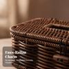 Rattan Tissue Box Holder Woven Cover with Lid Long-Lasting for Desk