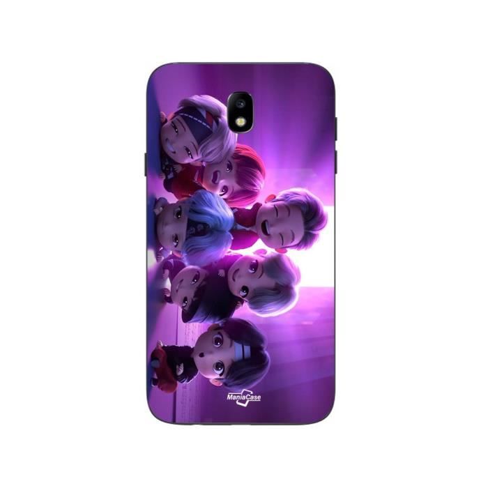 Coque de téléphone - Maniacase - Samsung Galaxy J7 2018 - Violet - Souple - BTS Kpop