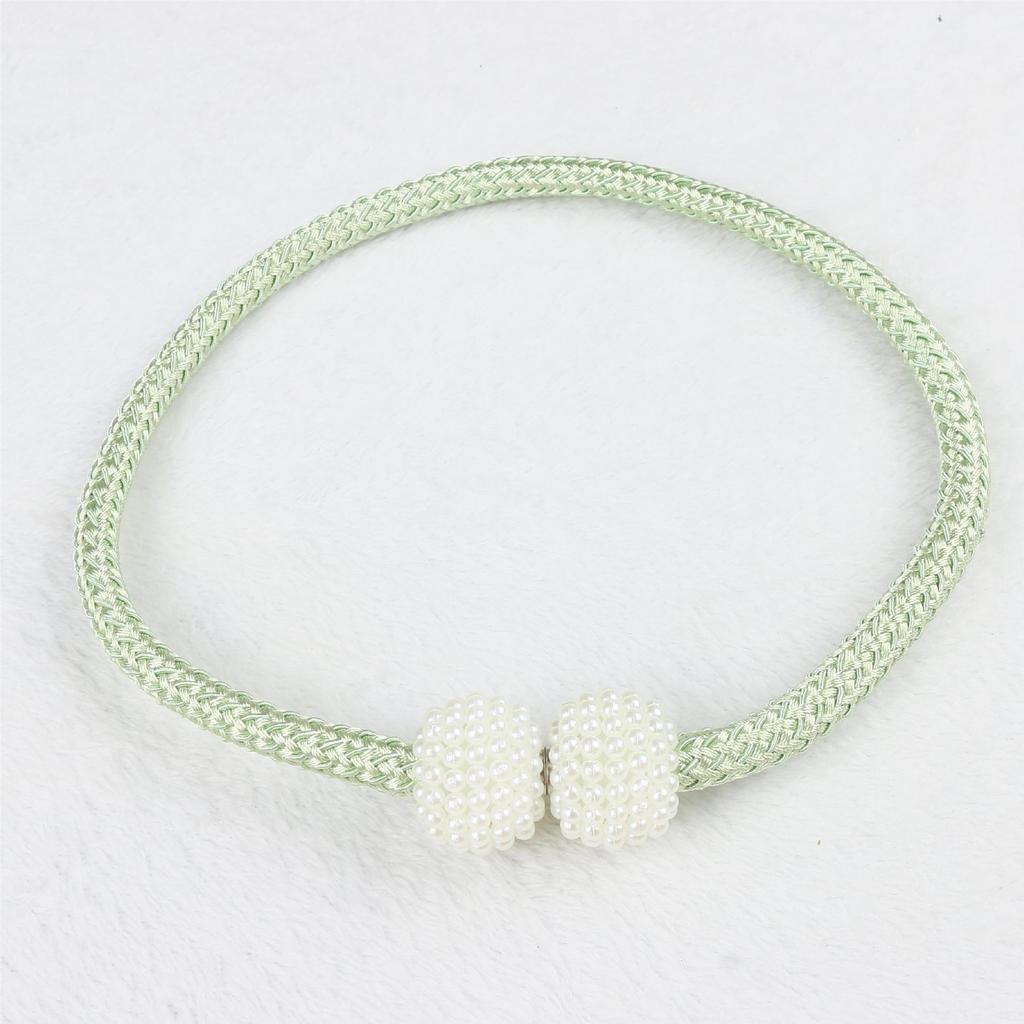 Magnetic Curtain Tiebacks Pearl Ball Home Curtain Buckle European Decoration Weave Clips Rope Straps Holder for Big Drapries