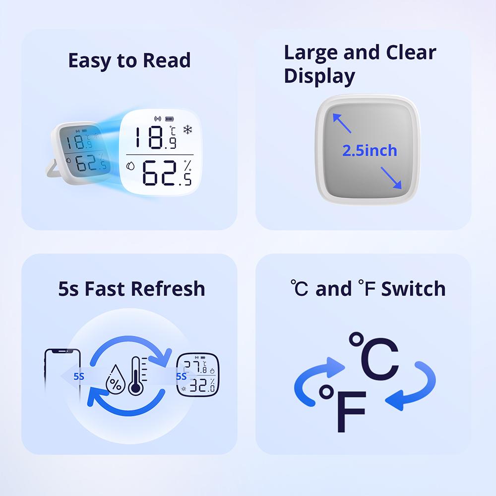 SONOFF SNZB-02D Zigbee Умный Датчик Температуры и Влажности Трансдьюсер Мониторинг в Реальном Времени Ewelink Alexa Google Home Ассистент Алиса