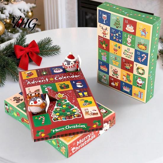 Christmas Surprise Toy 5Pcs 24-Day Advent Calendar Box, Blank Gift Box with Seasonal Countdown Pull-Tab Windows, Container, Holiday Party Favor