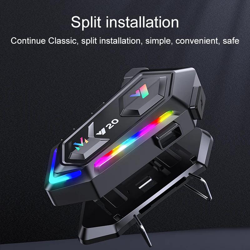 NYF Y20 Мотоциклетный шлем Гарнитура BT 5.3 Водонепроницаемые беспроводные наушники Голосовое управление Снижение шума 16 видов света