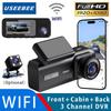 3 Channel WIFI Dash Cam HD 1080P Car Dvr Interior Vehicle Three Way Camera Mini DVRs Recorder Video Registrator Dashcam Camcord