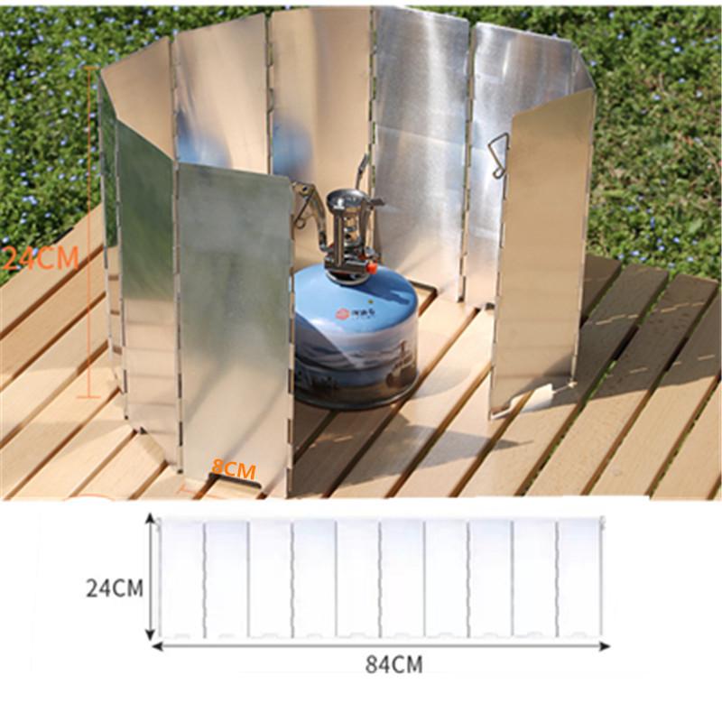 Кемпинг Цельная газовая плита Портативная складная плита-обогреватель Сверхлегкая плита для пикника Туристическая горелка Оборудование Уличный ветрозащитный экран