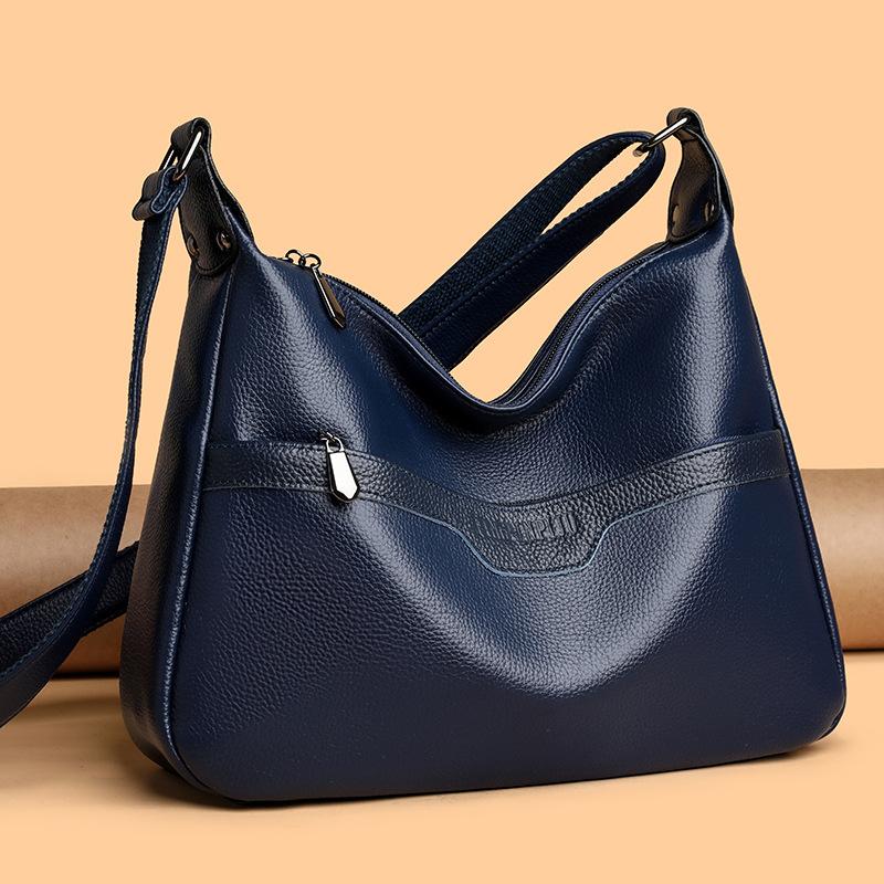 Middle-aged Mother's Women's Bag Shoulder Bag 2025 New Fashion PU Soft Leather Shoulder Bag Simple Messenger Bag Practical