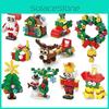 Клаус Санта Олень Рождественская Серия Строительные Блоки Пазл Игрушки Подарки Дети