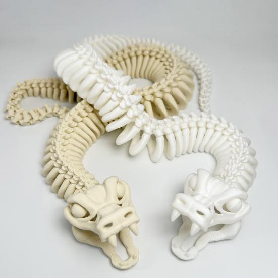 3D Printed Skeleton Snake Figurine Movable Joints Skeleton Snake Figure Articulated Animal Model Toy Home Office Bookshelf Desktop Decoration Ornament