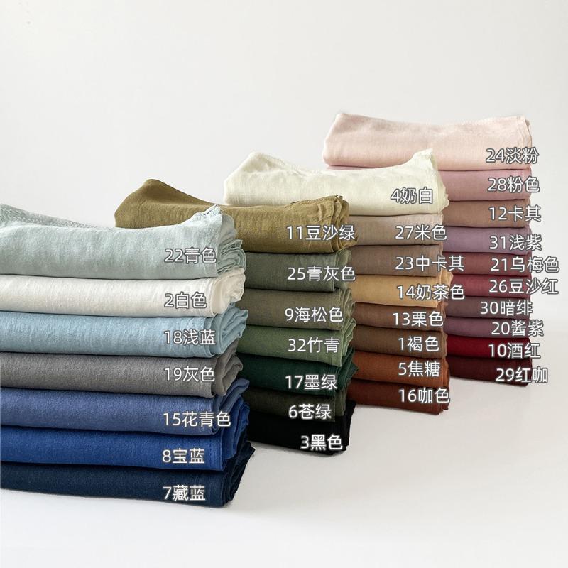 Summer Cotton and Linen Scarf Solid Color Simple Sunscreen Shawl Women's High-end Silk Scarf Yarn Headscarf