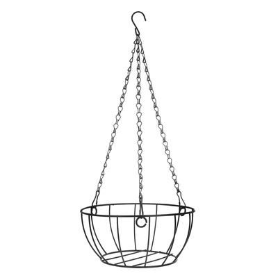YARNOW Металлическая подвесная корзина для растений с цепью, 24 x 16 x 11 см, Идеально подходит для балконов и помещений, как подвесная стойка для растений и садовый декор